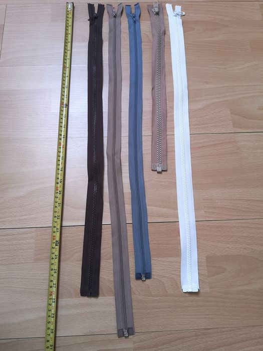 5 x Zamek błyskawiczny 40 65 cm 75 70 brązowy biały beżowy 80