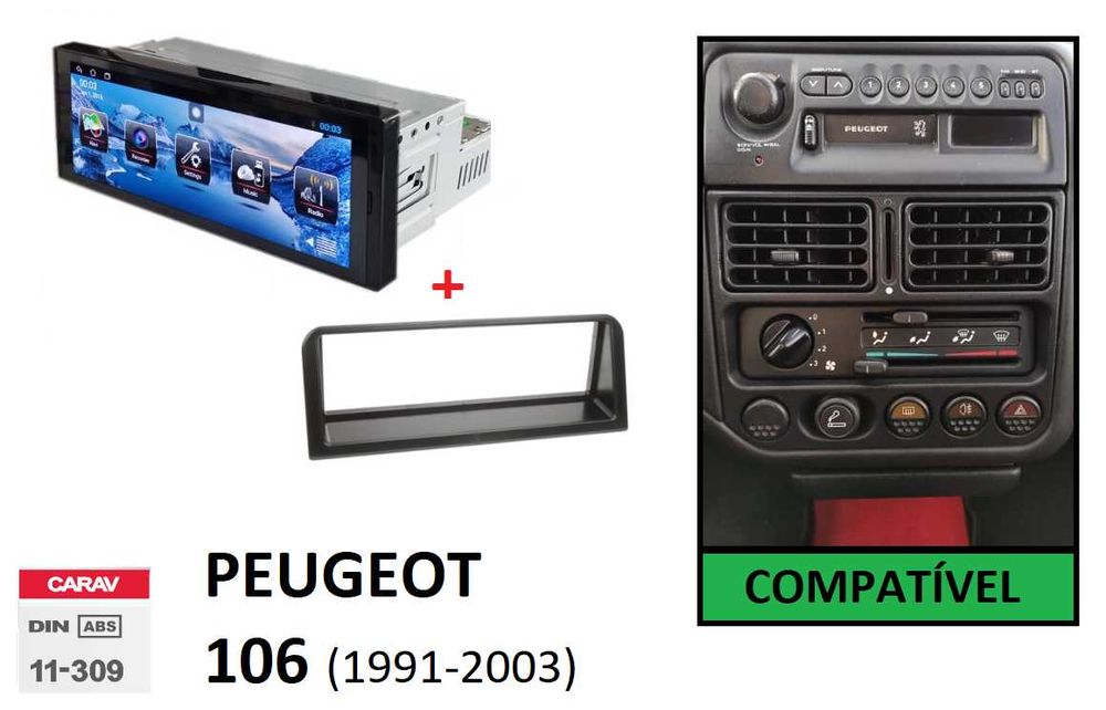 (NOVO) Rádio 1DIN Android • Peugeot 106 • 205 • 306 • 405 • 807 • 1007