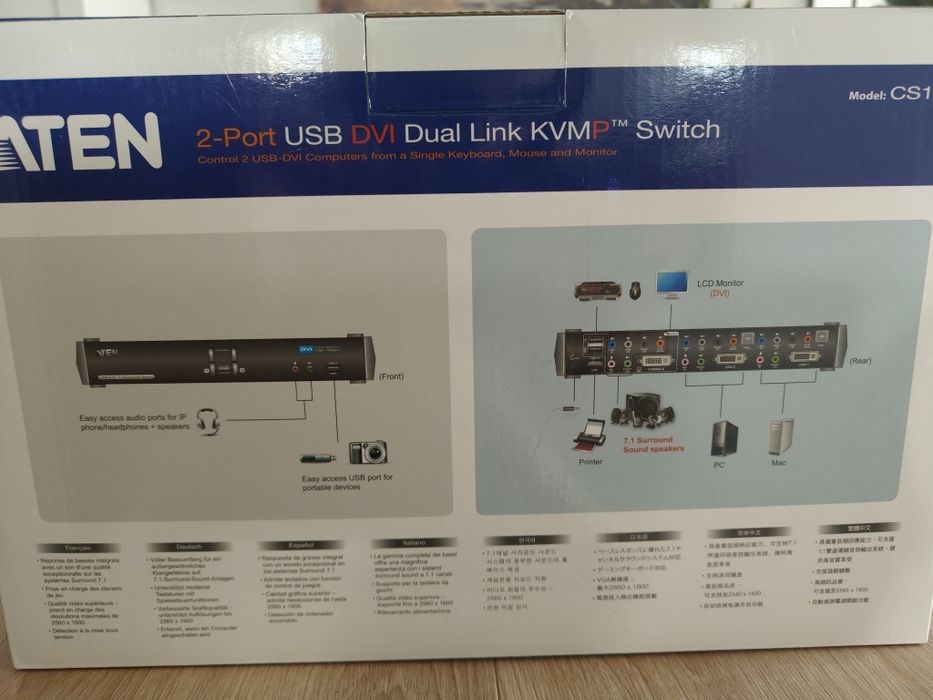 Przełącznik KVM CS1782A Aten 2-portowy przełącznik KVMP™ USB DVI Dual