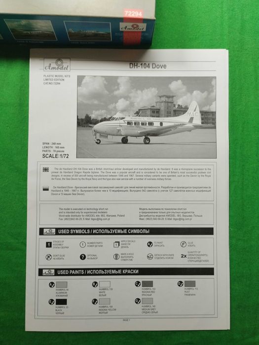 1/72 Amodel 72294 de Havilland dH.104 Dove Transportes Aéreos de Timor + EXTRAS TAP