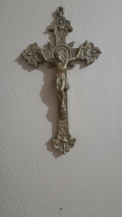 Cruz Vintage de parede com Jesus Cristo
