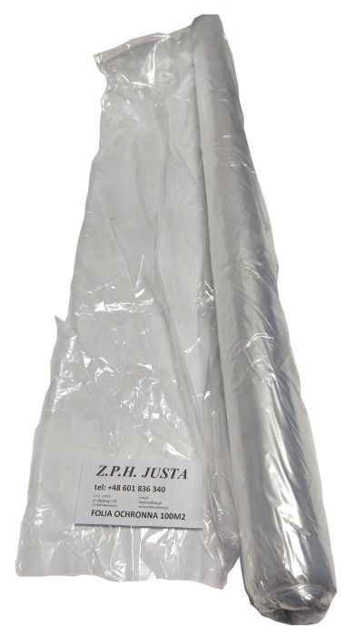 Folia ochronna PRZEŹROCZYSTA na okna, drzwi,podłogi 2x50mb w rolce T25