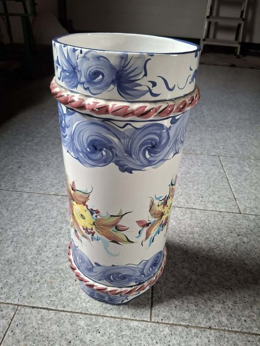 Jarrão de faiança Portuguesa pintado à mão