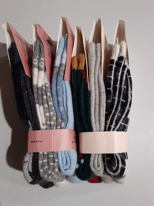 6 pares de meias novas em lã tam. 35-40