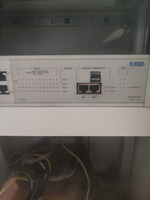 Rack de Rede Legrand 82x60x60 + Switch 3Com SuperStack II 24 Porta