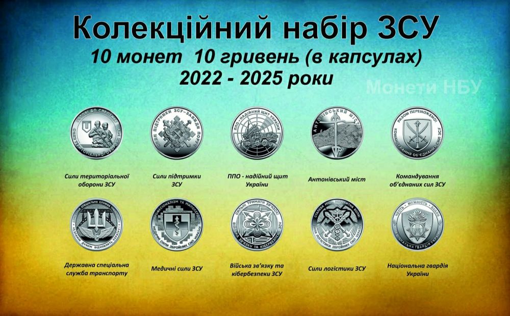 Подарунковий колекційний планшет, набір монет НБУ 10 грн. ЗСУ