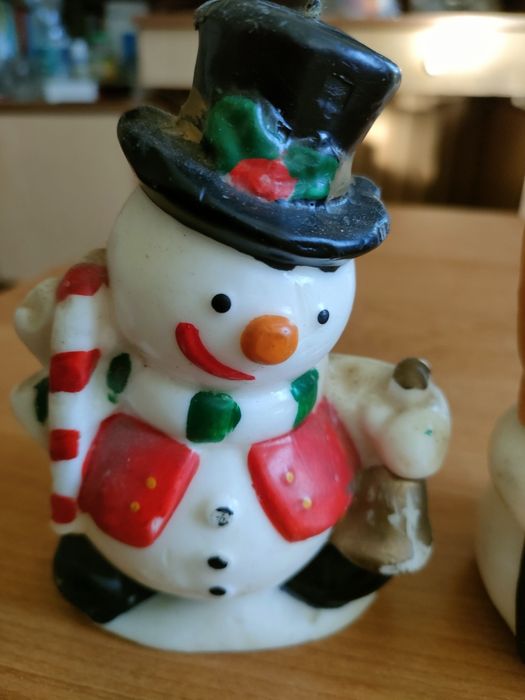 Świeczki bałwanki Boże Narodzenie PRL