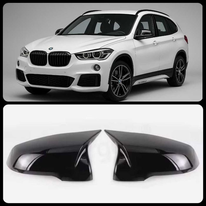 Накладки на зеркала BMW F48 F39 F44 F45 G29 Черный глянец (Комплект)