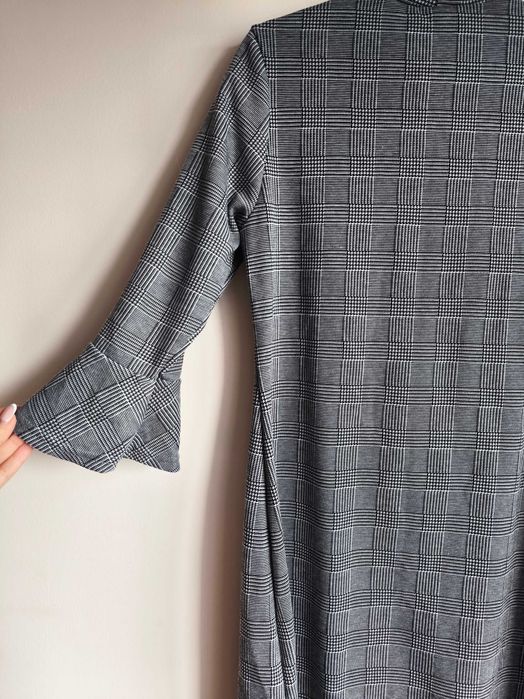 Elegancka, szara sukienka w kratę marki Primark 42/XL