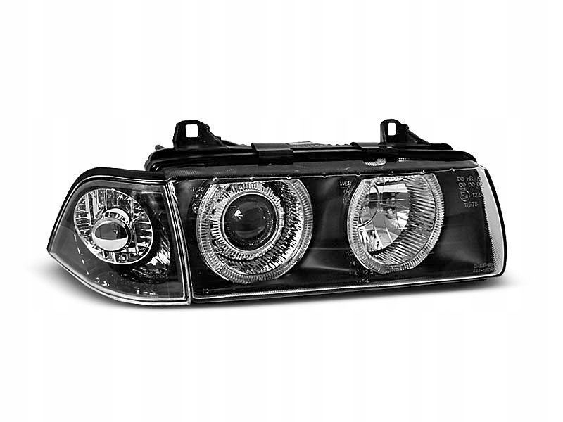 Lampy Reflektory Bmw E36 Ringi Black + Migacze Coupe/Cabrio Rhd/Lhd