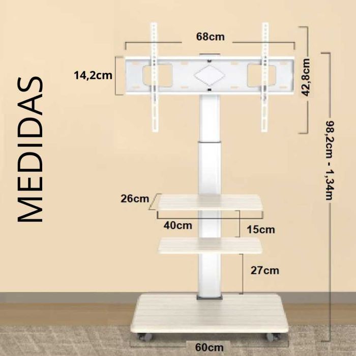 Suporte para Televisão e Monitores - 32 a 75 Polegadas