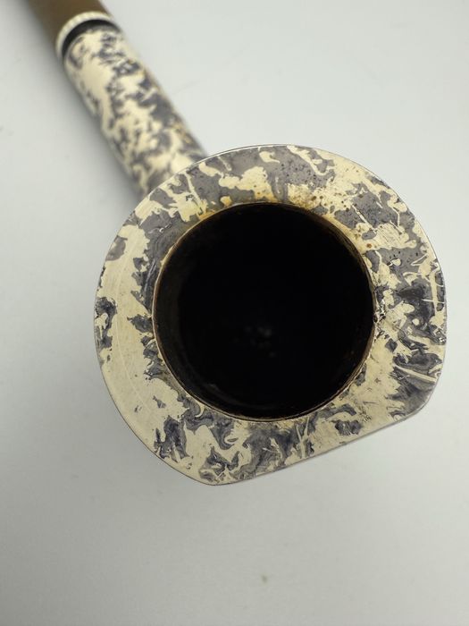 Fajka Gasparini - produkcja Włoska, lata 70-90, kształt Bent, marmur