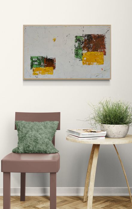 Quadro pintura abstarta 80x50 cm
