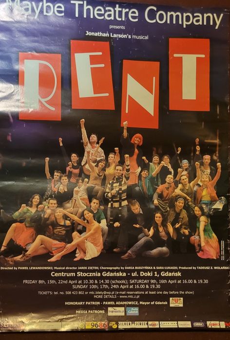 Plakat widowiska,,RENT''z 2005r hala stoczni