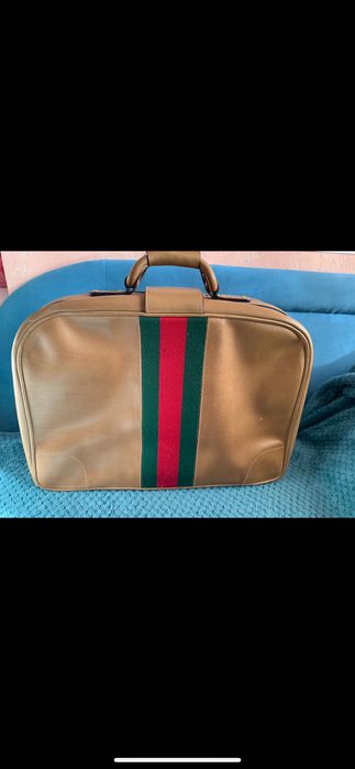 Вінтажна шкіряна оригінальна валіза Gucci 1970 років, ретро чемодан