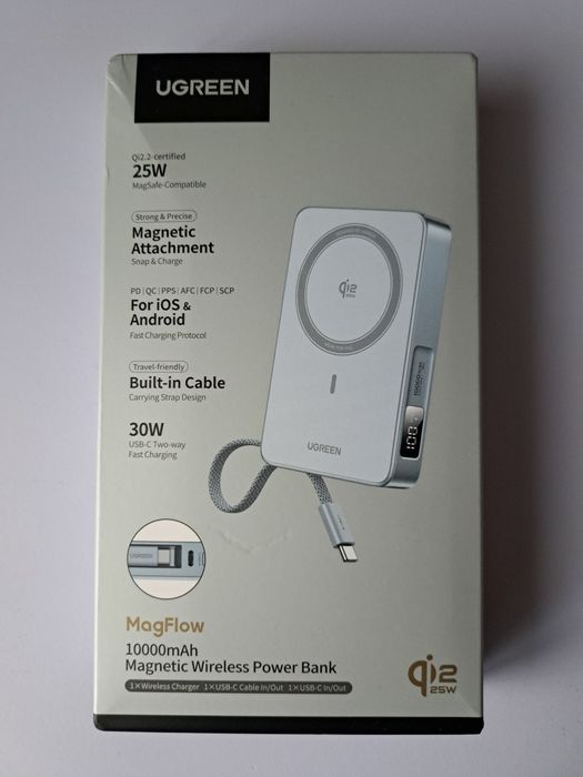 Ugreen qi2.2 25w MagFlow 10000mah павербанк Power bank