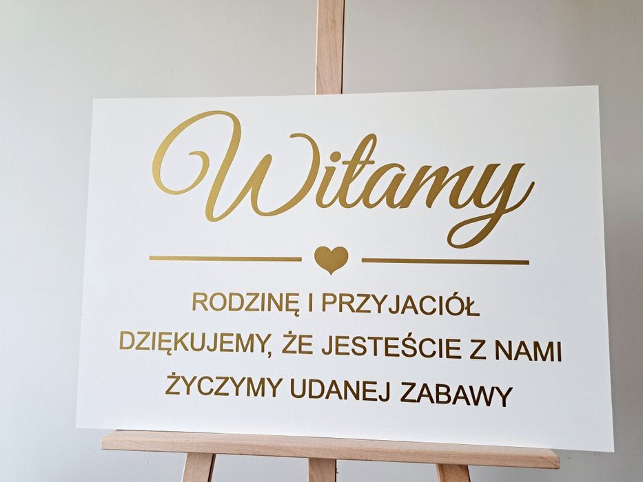 Tablica ślubna powitalna Witamy rodzinę i przyjaciół wesele ślub