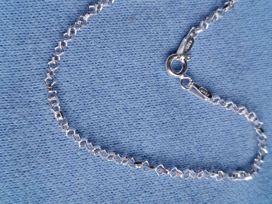 Srebrna bransoletka 18 cm Srebro 925 Splot kwadraty