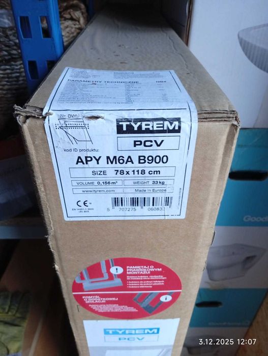 Okno dachowe plastykowe 2-szybowe APY M6A B900 78 x118 cm TYREM