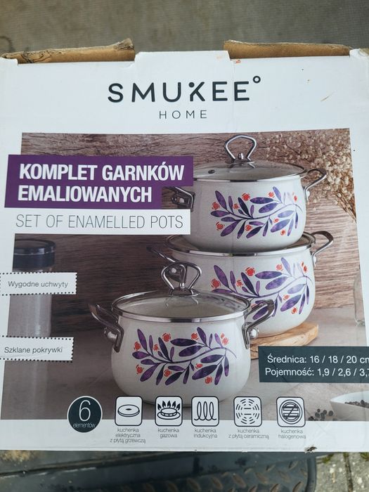 Komplet garnków emaliowanych