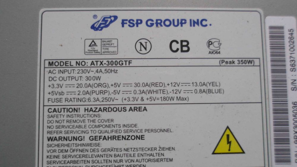 Блок питания ПК  АТХ-300 GTF