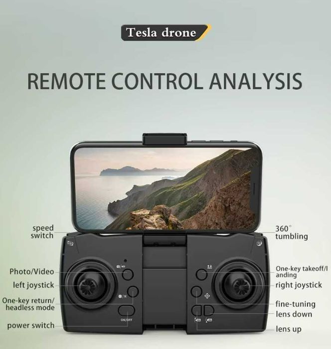 Drone Tesla 10K Quadcopter UltraHD 2 Baterias + Bolsa + 4 hélices