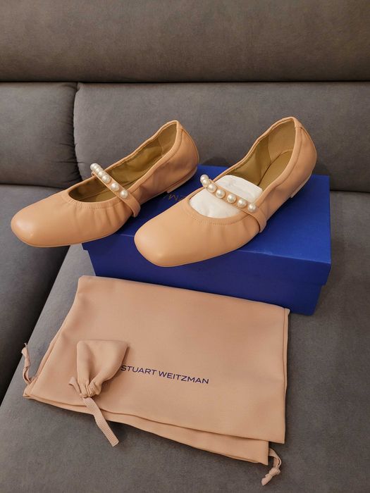 Baleriny goldie Stuart Weitzman 39 Us 8,5 nude róż skóra