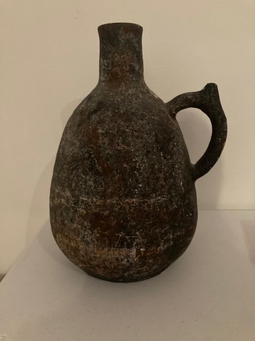 Jarrão / Pote Rústico em Cerâmica com Efeito Ferro / Oxidação