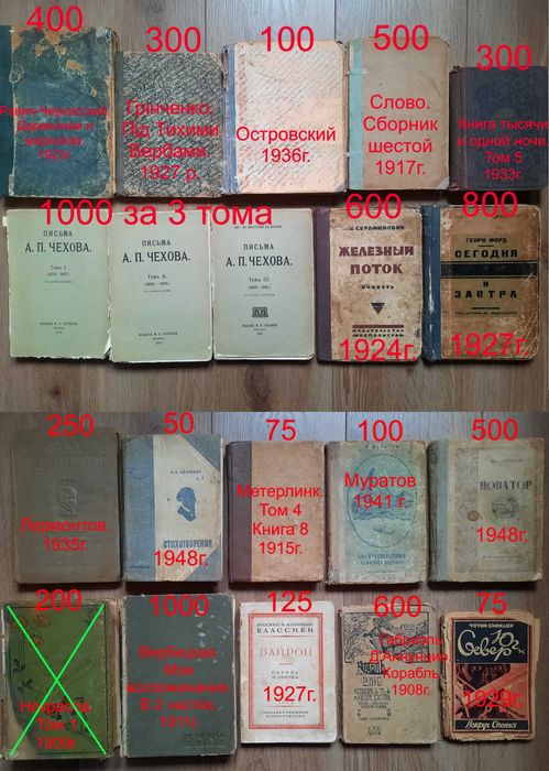 Антикварные книги Чехов Тургенев Достоевский Пушкин Лермонтов Некрасов