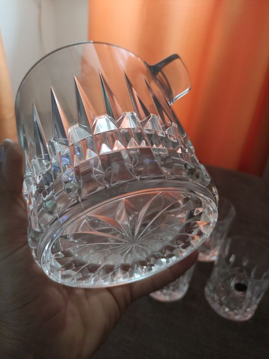 Balde de gelo e 6 copos Royal crystal rock Itália