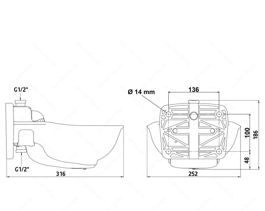 Poidło dla bydła i koni HP20 podgrzewane z zaworem rurowym