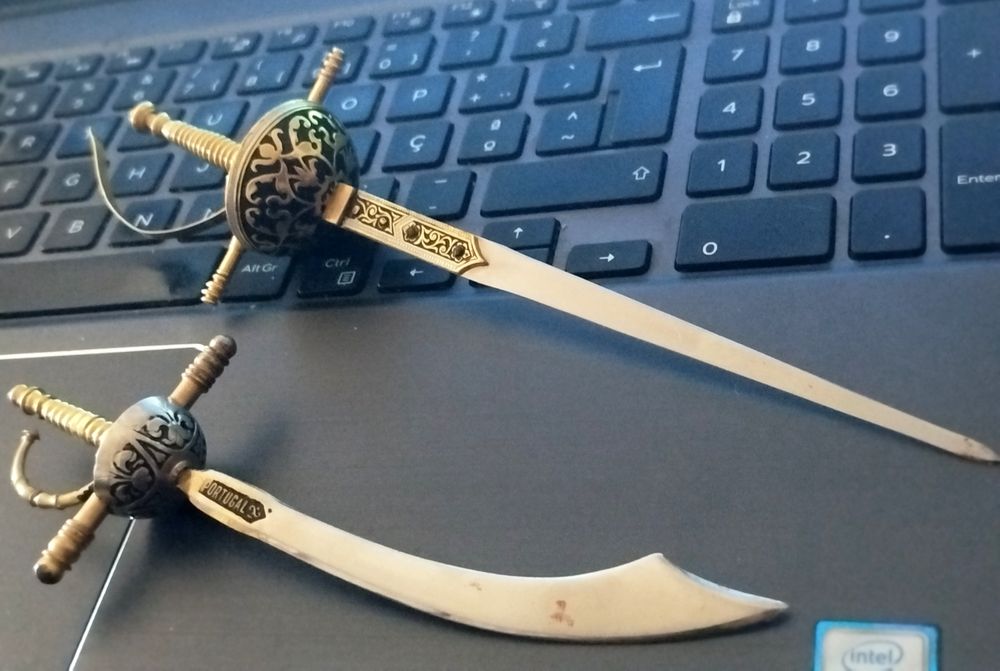 2 Espada Abre cartas antigo metal Portugal