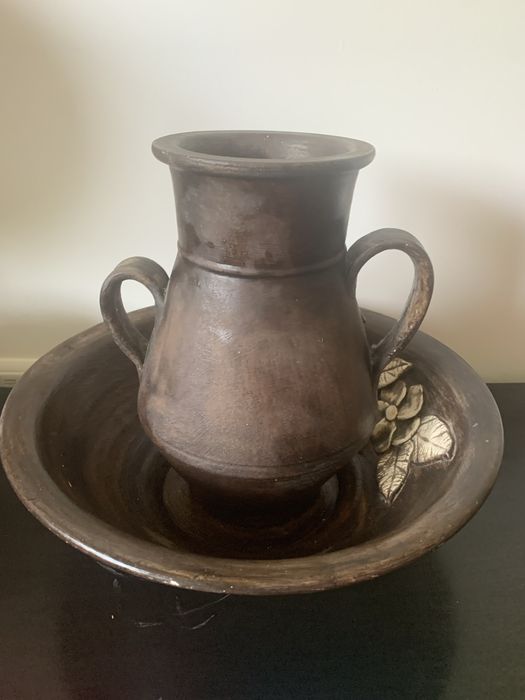 Pote decorativo castanho 1