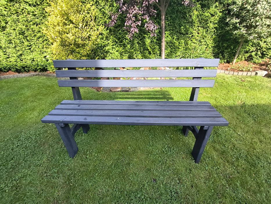 Ławka ogrodowa szara 150x45x90cm