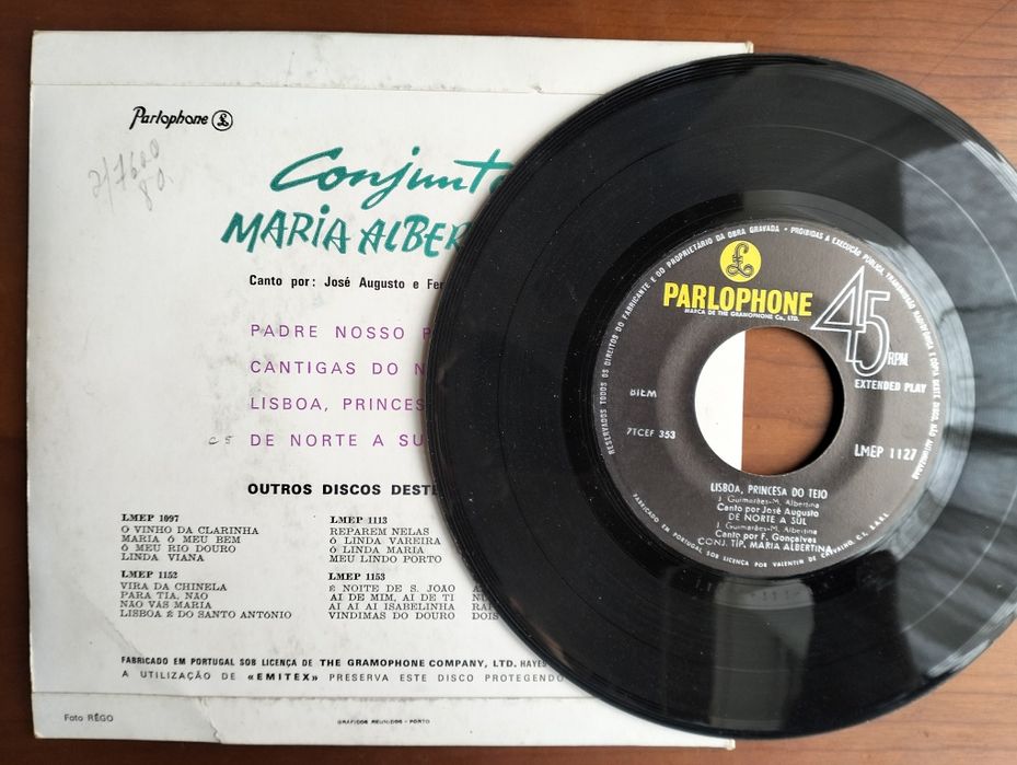 Disco de vinil single Conjunto Maria Albertina