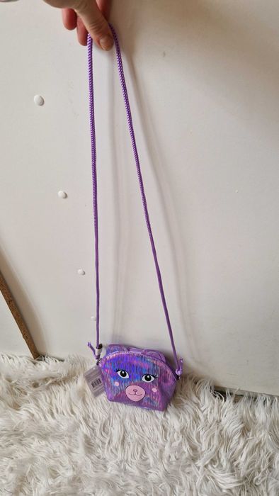 Torebka fioletowa kotek dla małej modnisi Nowa