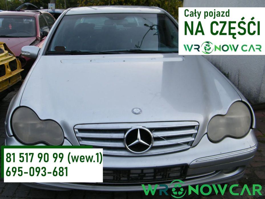 Mercedes C klasa W203 (00-04r.) 2.2D 142KM. Silnik D 611962 (OM611)  Skrzynia D 722699 lakier 744. Cały na części GWARANCJA !!!  Przód Tył Zestaw Komplet Drzwi Klapa Zderzak Błotnik Maska Grill Atrapa Szyba Pas Lampa Lusterko Boczki Fotel Kanapa Kokpit De