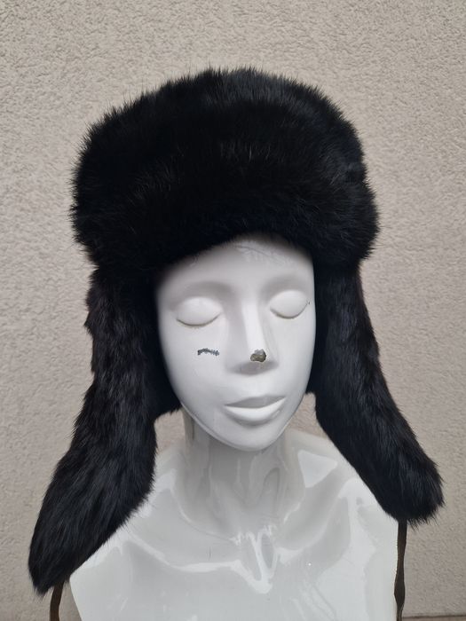 Futrzana czapka z królika uszanka
