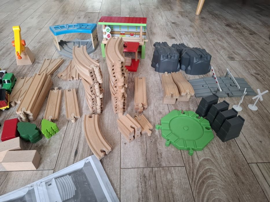 Drewniana kolejka i tory ikea, lidl