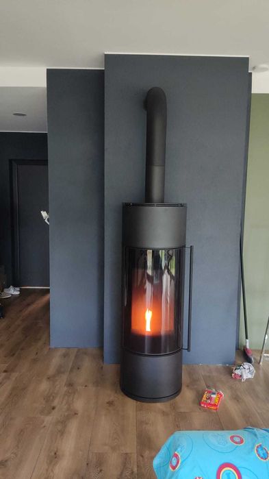 tani PIEC koza k6 ECO żeliwna z dolotem komin zewnętrzy izolowa MONTAŻ