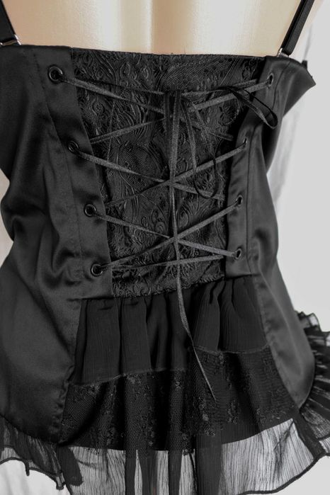 Чорний корсет жіноча еротична білизна шнурівка бретел River Island М-L