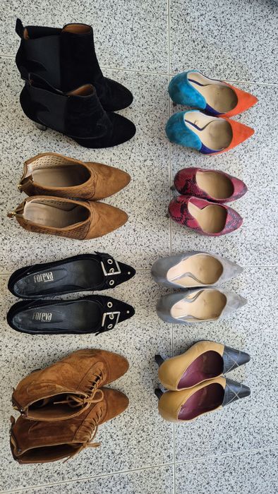 Lote sapatos e botas senhora 36 e 37 usados