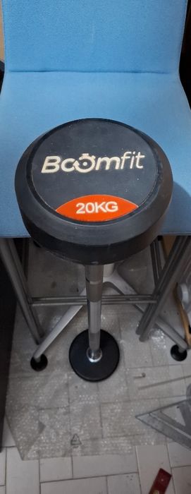 Barra Peso Fixo 20Kg BOOMFIT + Halter 15kg Newfit de musculação