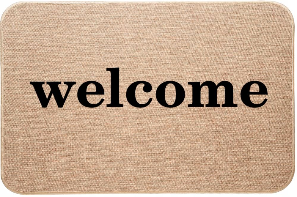 wycieraczka wejściowa z lnu z nadrukiem welcome witaj