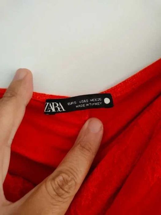 Mini Vestido Zara Vermelho – Drapeado/Ruched – Tamanho S (36)