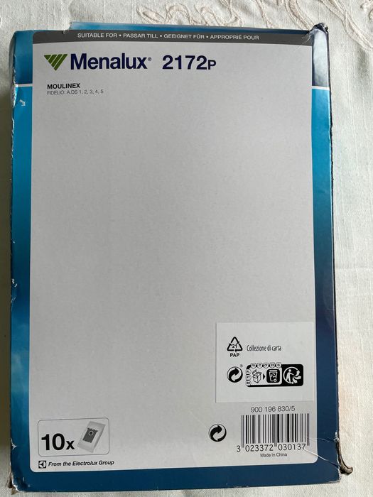 Sacos aspirador Moulinex Fidelio A.DS 1, 2, 3, 4, 5 Menalux 2172p