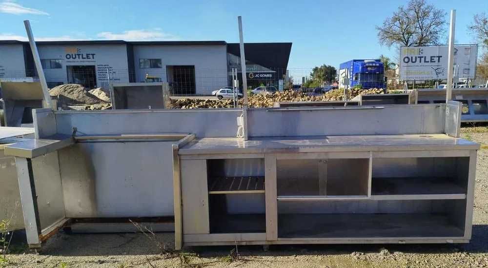 Balcão/bancada em inox - Recondicionado