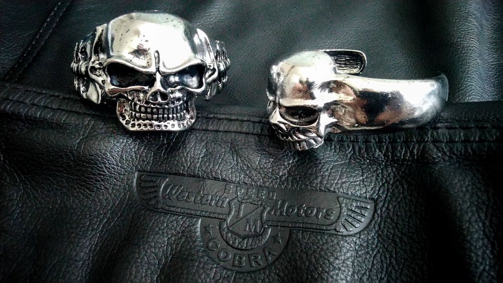 Czaszka skull czacha bransoletka Moto chopper Harley gotyk metal rock