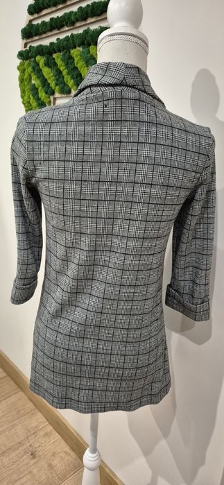 Szary żakiet marynarka w kratkę