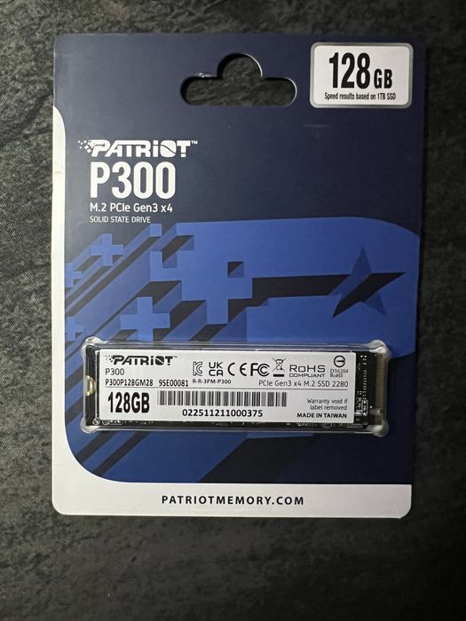 накопичувач  SSD NVME M.2 128GB PATRIOT P300 (P300P128GM28)
